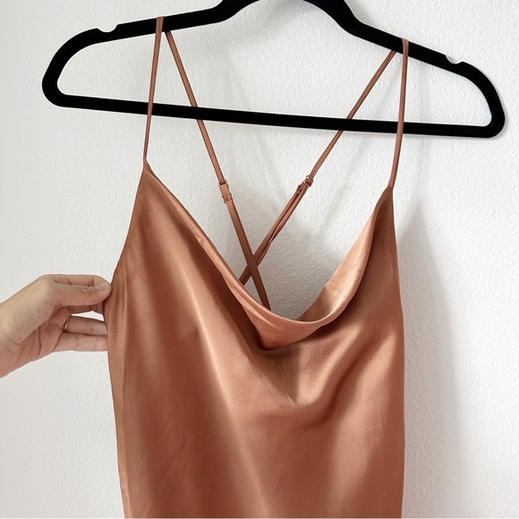 Show Me Your Mumu Tuscany Slip Maxi Dress in Copper Luxe Satin sz M - Picture 5 of 12